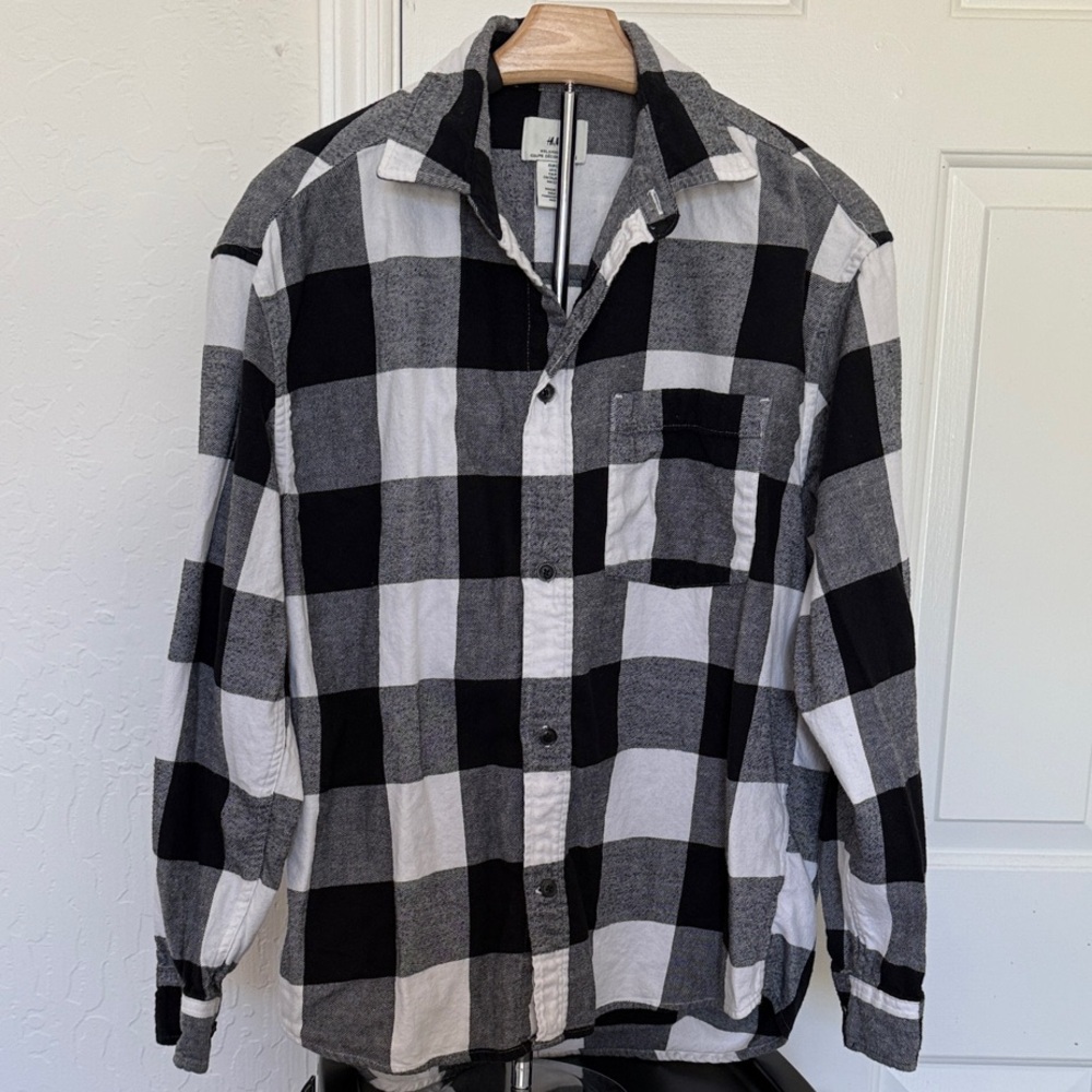 H&M Monochrome Plaid Men's Shirt